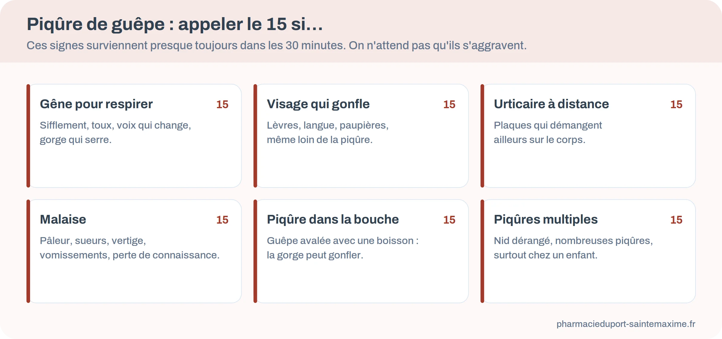 Les six signes après une piqûre de guêpe qui imposent d'appeler le 15