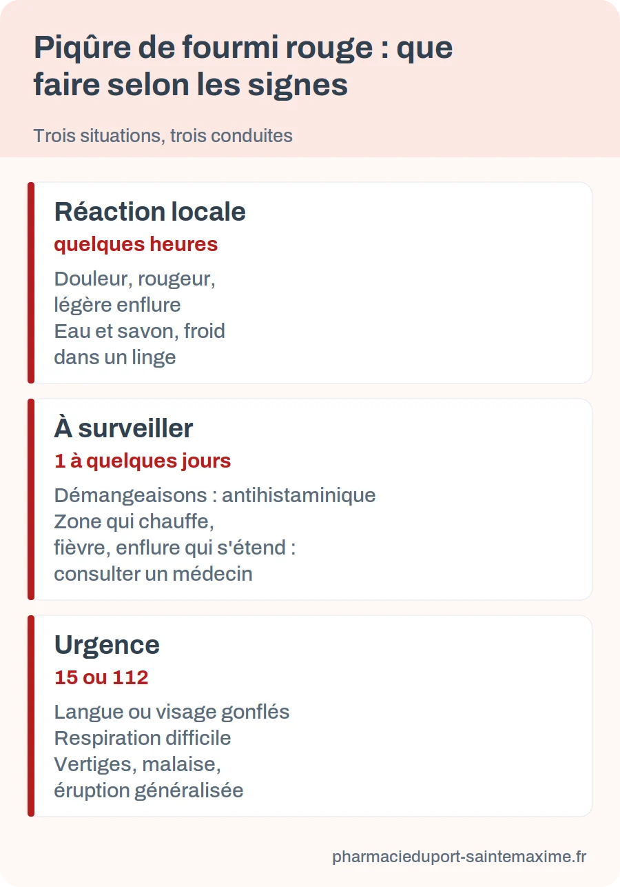Piqûre de fourmi : trois niveaux de réaction et la conduite à tenir
